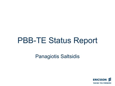 Generate PBB Report .